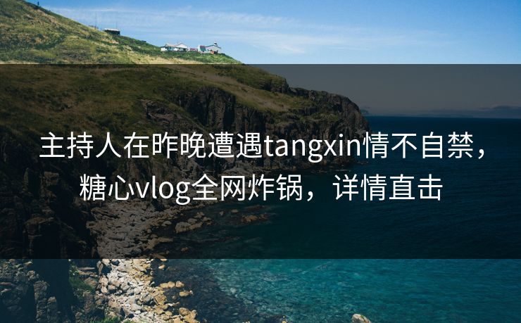 主持人在昨晚遭遇tangxin情不自禁，糖心vlog全网炸锅，详情直击